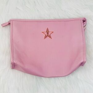 Jeffree Star Pink Leather Zip Makeup Cosmetic Bag